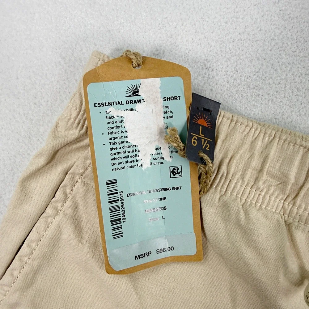 Faherty Mens Essential Drawstring Shorts 'Stone' / Size L / NEW